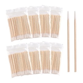 SUTOKAKA 180-200Pcs Pointed Cotton Swabs 2.75 Inch Microblading Precision Tip Cotton Swab Wooden Long Cotton Sticks Applicator Makeup Gun Cleaning Eyebrow Tattoo Permanent Supplies
