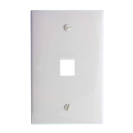 Leviton 41091-1WN QuickPort Midsize Wallplate, Single Gang, 1-Port, White