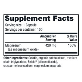 Twinlab Magnesium Caps - High Absorption Magnesium Supplement to Support Leg Cramps Relief - Magnesium Capsules for Stress Relief, 420 mg, 100 Count, 2 Pack