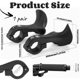 Weploda 1 Pair Bicycle Grips, Bicycle Handlebar Grips for MTB, Non-Slip MTB Mountain Bike Handlebar Ends, Lightweight Bicycle Handlebar Ends, Ergonomic for 21.8-22.8 mm (Black)