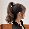 YINKE シュシュ リボン セット シルク ゴム 高弾性 跡がつかない パール付き 大人可愛い