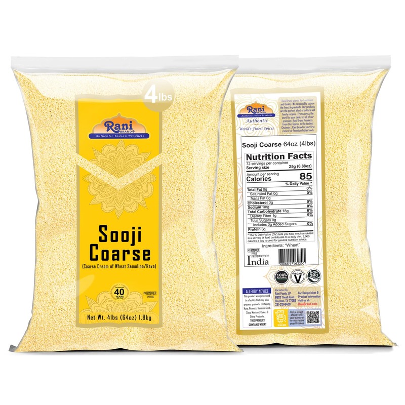 Rani Sooji Coarse (Farina, Suji, Rava, Rawa, Wheat Semolina) Flour