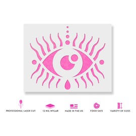 Puipuiga Evil Eye Stencil - Reusable Stencils for Painting - Create DIY Puipuiga Evil Eye Home Decor