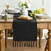 Artoid Mode Black Boho Rural Rustic Farmhouse Tassel Table Runner,