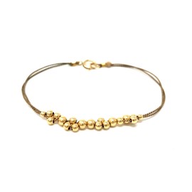 JENNYandJUDE Gold Fill Cluster Beaded Silk String Bracelet also available in Silver and Rose Gold Fill