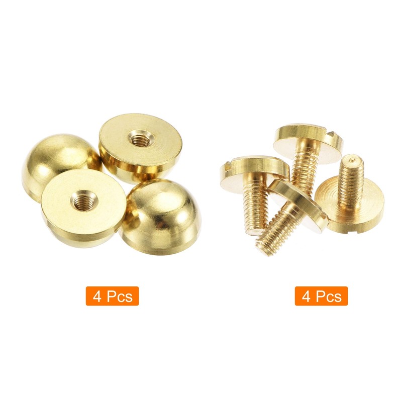 sourcing map 12x7mm Round Studs Rivet Purse Handbag Feet Spike
