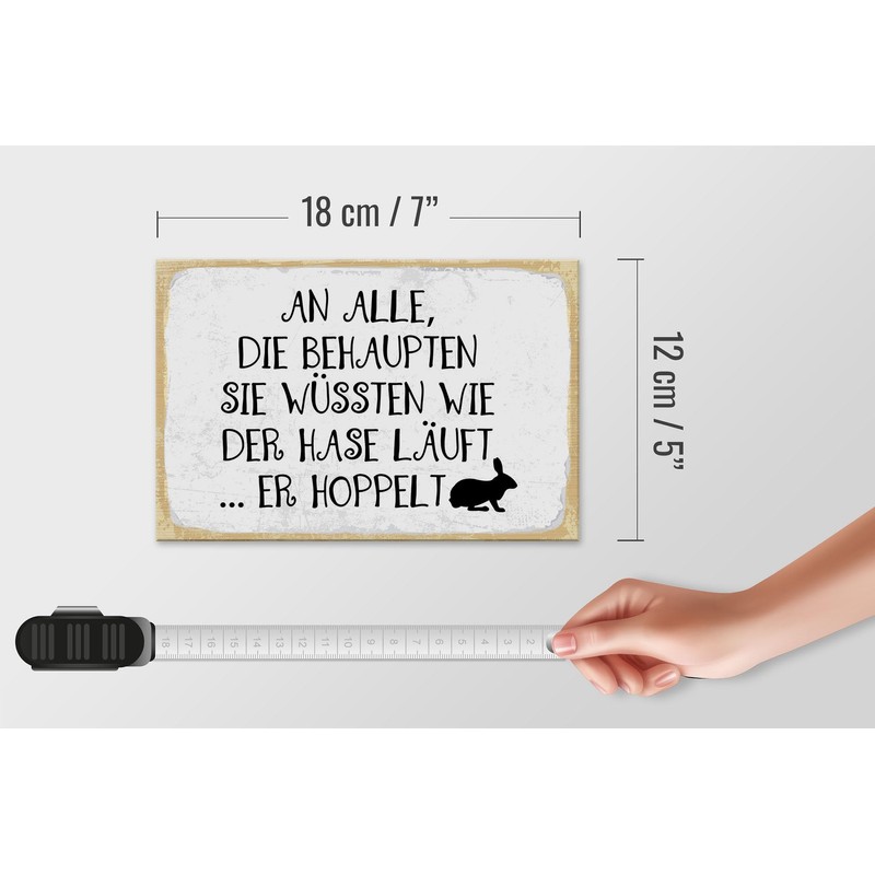 Femer Wooden Sign Saying 12 x 18 cm Der Hare