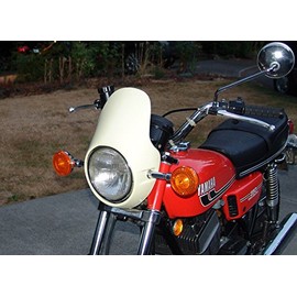 NASU Universal Cafe Racer Headlight Fairing/Flyscreen/Windscreen for Kawasaki/Honda/Yamaha/Suzuki RD350 RD400 CB350F CB400F CB360 7" Opening