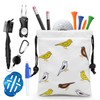 Aliennana Golf Valuables Pouch, Leather Golf Tee Pouch with Drawstring