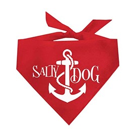Salty Dog Beach Dog Anchor Dog Bandana (100 Red, One Size)