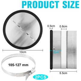 BlueXP Backflow Valve DN 100 mm Exhaust Air Insert Check Valve Galvanised Steel with Sealing Rubber Aluminium Flaps Ventilation Flap for Extractor and Ventilation Duct