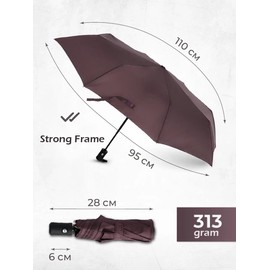 UK-UNIQUE Windproof Umbrella Windproof Travel Umbrella - Compact, Light, Automatic, Strong and Portable - Wind Resistant, Small Folding Backpack Umbrella for Rain - Men and Women (Brown)