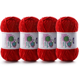 4 hilos de felpilla gruesos de felpa, terciopelo esponjoso para ganchillo, hilos gruesos y voluminosos para tejer y hacer ropa, sombreros, bufandas, mantas, cojines (3.5 onzas 7.7 yardas cada uno