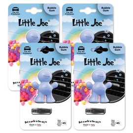 Little Joe Standard Car Air Freshener, 45-Day Long-Lasting Fragrance, Strong Scented Vent Clip for Car Interior Home & Office - 4 Pack Bubblegum Scent (Blue)