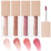 4 Pcs Hydrating Lip Gloss, ICE/MOON/SILK/PETAL High Moisturizing Oil Tint