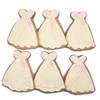 Wedding Dress Assortment Cookies- 6 Crunchy Decorated Shortbread Cookies Individually