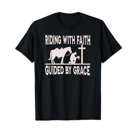 Cowboy Kneeling At Cross Riding Faith Grace Christian Jesus T-Shirt