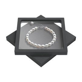 商品图片 Freshwater Pearl Bracelet for Women AAA+ Quality 6-8 mm White Beads 8 IN With a 2-inch Extension Chain Silver Pearl Bracelet S925 Silver Adjustable Buckle Ladies' Holiday Gifts (8IN(20cm))