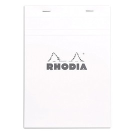 Rhodia Notepad, No16 A5, Squared - White, 6" x 8 1/4" (16201C)