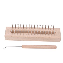 Wooden Weaving Machine for Kids and Beginners, Rectangular Knitting Loom Toy with Elbow Crochet Hook, Improve Hand-on Ability