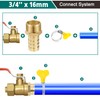 Brass Pipe Adapter, 6 Pieces 16 mm Barb x 3/4