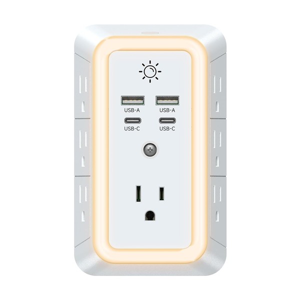 Multi Plug Outlet Extender with 7 Outlets & 4 USB
