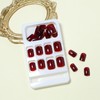 False Nails – 24PCS Burgundy Square Short Fake Nails -