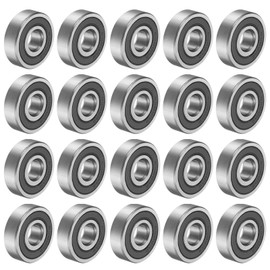 sourcing map 20pcs 6200RS Deep Groove Ball Bearings 10 x 30 x 9mm High Carbon Steel Double Sealed Bearings C3 Clearance Grade for Electric Motor, Home Appliances, Garden Machinery, Silver
