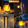 Toodour Solar Lanterns Outdoor, 2 Pack Flickering Flame Hanging Lantern