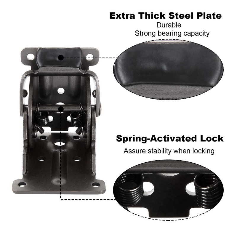 MUXHEL Pack of 4 Table Legs, Folding Hinge 0-90 Degrees,