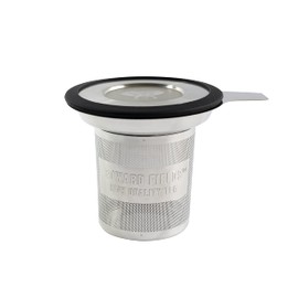 Edward Fields Tea ® Stainless steel infuser with lid for loose leaf tea, Bulk tea filter strainer with handle.