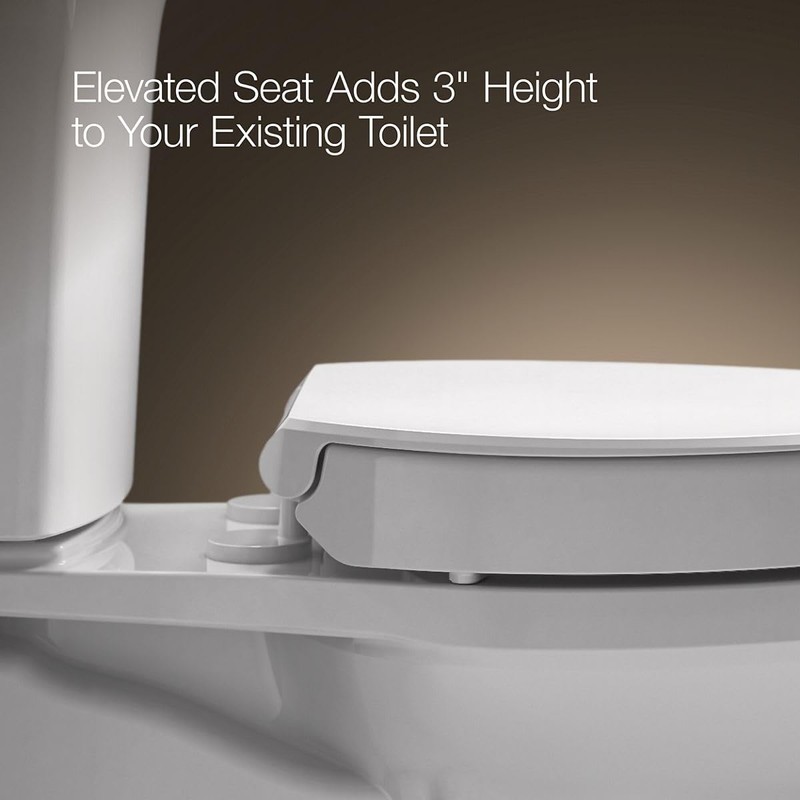 KOHLER 25875-0 Hyten 3" Height, Elevated Soft Close Elongated Toilet