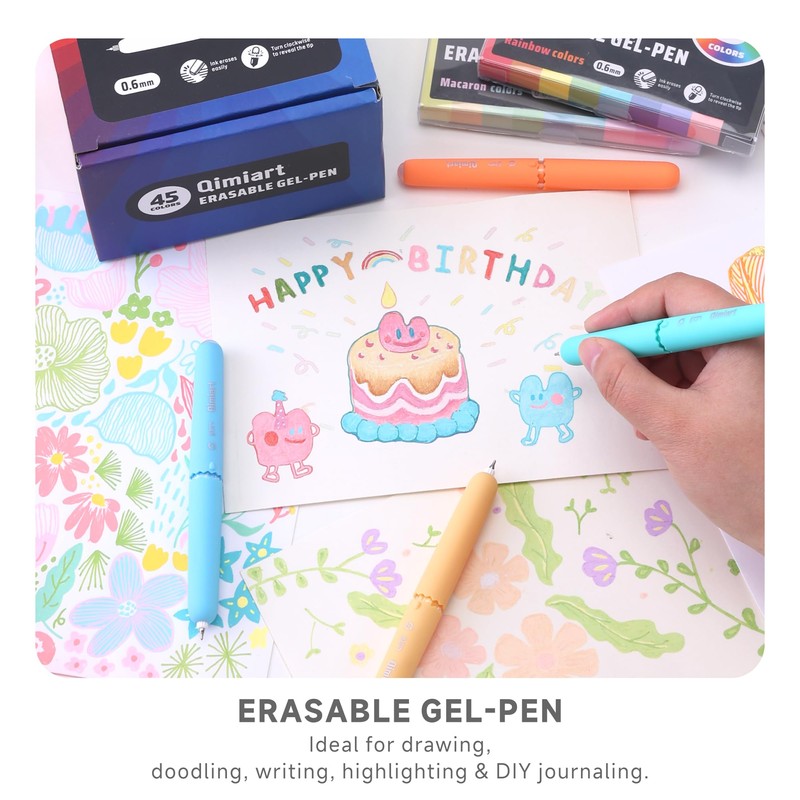 languo Erasable Gel Pens, 0.6mm Fine Point Twist Retractable Erasable