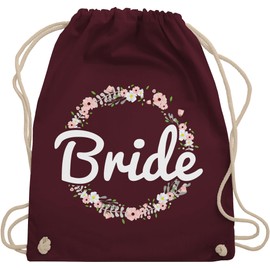 Shirtracer - Gym Bag Backpack - Bride Flower Wreath, 6 Bordeaux red