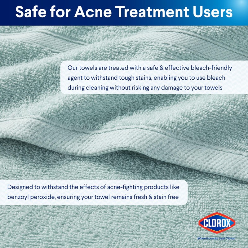 Clorox Bleach Friendly, Quick Dry, 100% Cotton Hand Towels (2