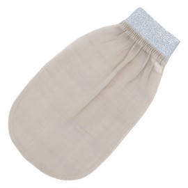 Turkish 100% Raw Cocoon Silk Exfoliating Glove/Mitt, Body Scrub Exfoliator Bath Mitt, Fake Tan Remover Bath Glove, Natural Glow for Women, Men, Shower, Hammam, Spa by Feel Fine (Silver)