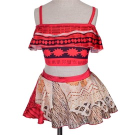 Dressy Daisy Traje de baño Princesa para niñas con Accesorios, 2 Dos Pieza Tankini, Un mar de Aventuras natación Playa Verano Fiesta, 8 años, Rojo