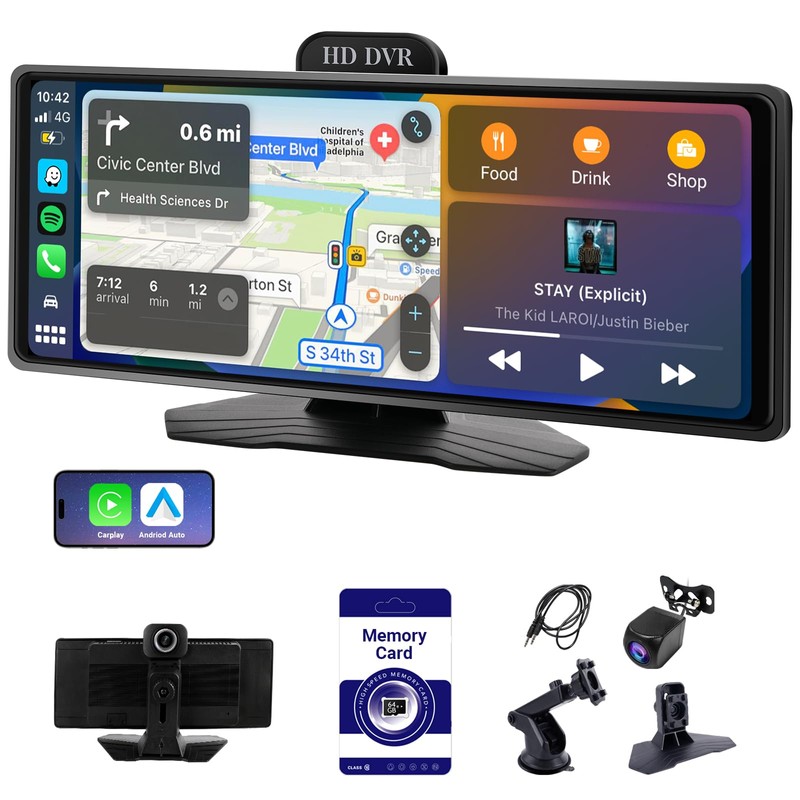Haudio ‌10.26 Inch Wireless Apple CarPlay & Android Auto Car