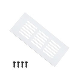 PATIKIL 6 x 2.4 Inch Door Air Vent Cover, 1 Pcs Heavy Duty Aluminum Grille Ventilation Cover Louvered with Mounting Screws for Cabinet Wardrobe Door, Silver
