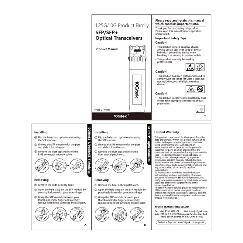 10GBase-SR SFP+ Module, 10G 850nm MMF, Up to 300m, Optical