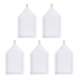 DAZZLUXE Vassoio di perle bianco, 5 pezzi, vassoio di perline, vassoio di accessori per l'arte del diamante, imbuto per l'arte, vassoio per strumenti per manicure, accessori per l'arte, tagliere per