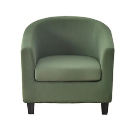 CRFATOP 2 Piece Club Chair Slipcover Stretch Barrel Chair Covers Solid Tub Chair Slipcovers Soft Armchair Covers Removable Furniture Protector Arm Chair Cover for Living Room,39