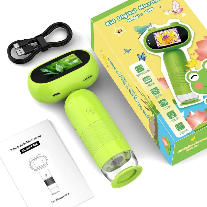 Pocket Microscope 1000X Handheld Digital 16MP Portable 1080P Adjustment Button