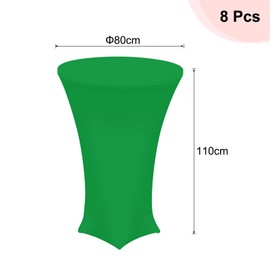 uxcell 8 Pcs 32x43 Inch Highboy Spandex Cocktail Table Covers, Fitted Stretch Cocktail Tablecloth, Fitted Tablecloth for Folding Table, Green