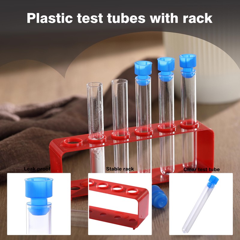 KCKHFA 2 Set Plastic Test Tubes Rack with Caps, Test