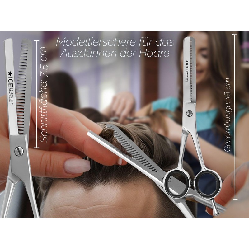 Modelling Scissors, 1 Serrated Edge, Stainless Steel 18 cm