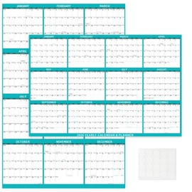 2026 Wall Calendar 24" x 36" Dry Erase Calendar for Wall from January 2026 to December 2026 12 Month Annual Large Yearly Wall Planner for Office School(Green)