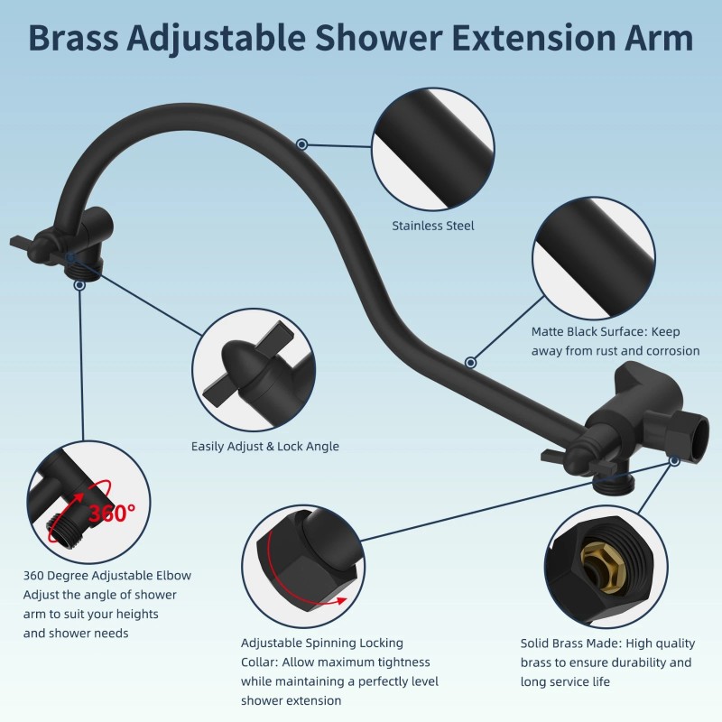 hibbent Shower Head Combo High Pressure Rainfall Shower Head with