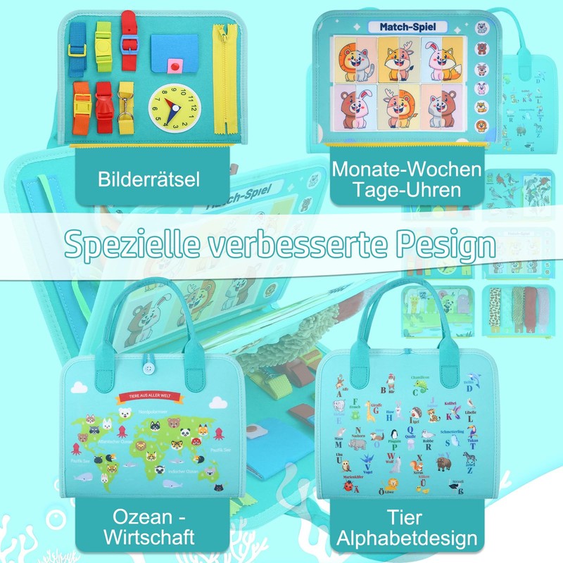 khlerox Busy Board Montessori Toy for Toddlers, Educational Learning Activity