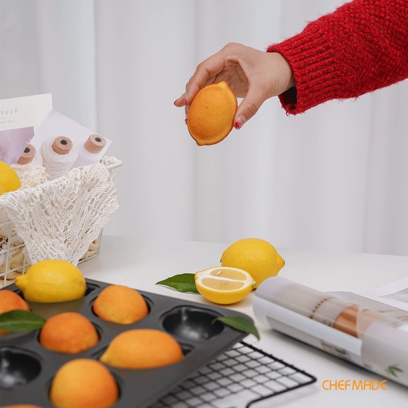 CHEFMADE Molde antiadherente para magdalenas, 12 cavidades en forma de